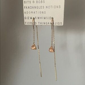 Anthropologie Elegant Gold Drop Earrings